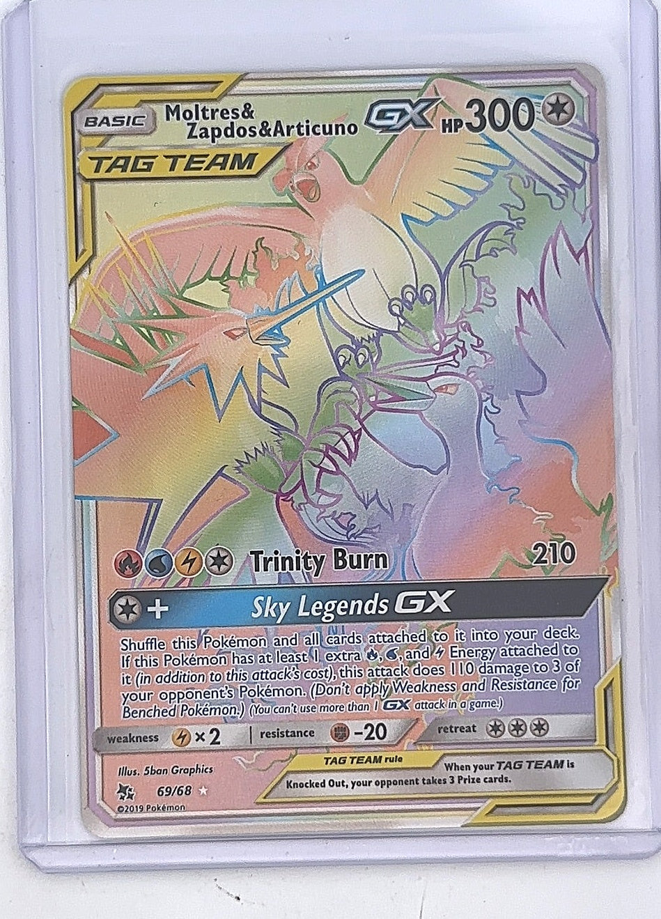 Moltres & Zapdos & Articuno GX (Secret) #69/68 — front