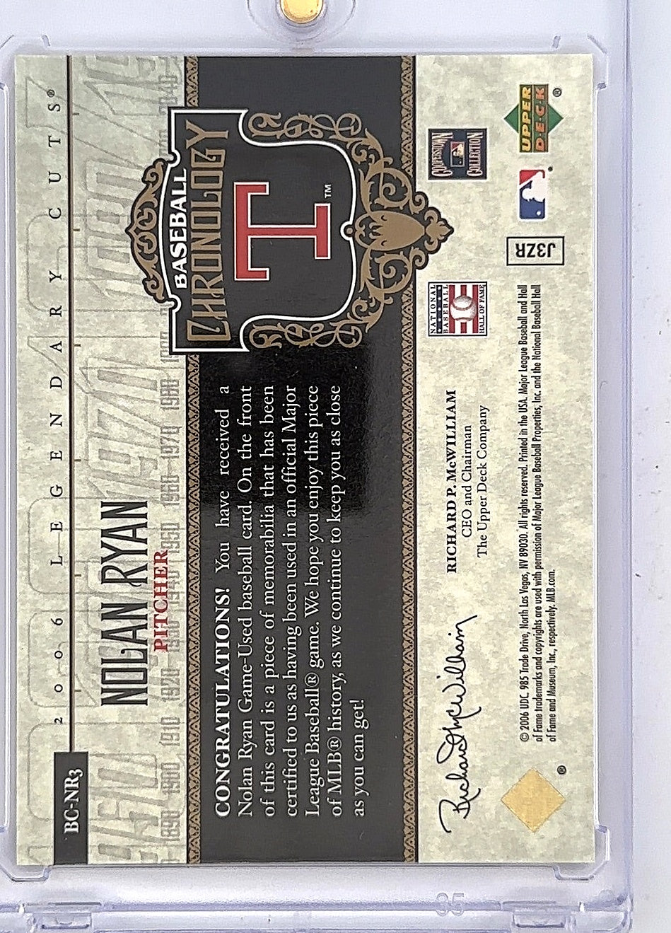 Nolan Parker Baseball Chronology Legendary Cuts — back