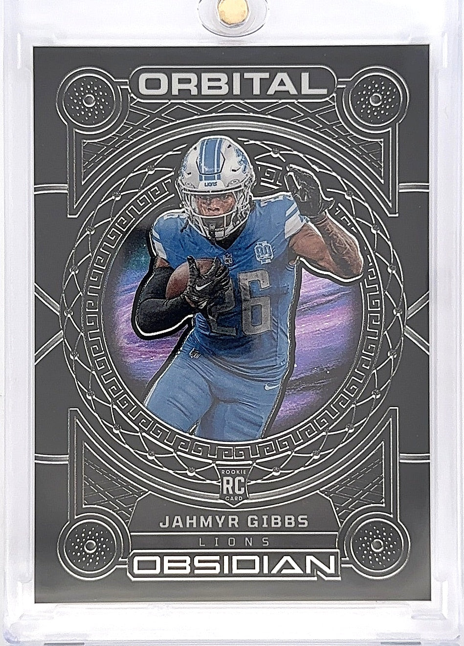 2023 Panini Obsidian Orbital Jahmyr Gibbs RC #7 102/135 — front