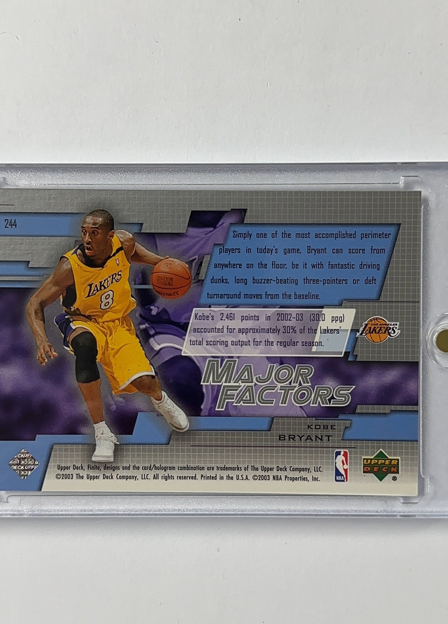 Kobe Bryant /1000 MVP Exclusives — back