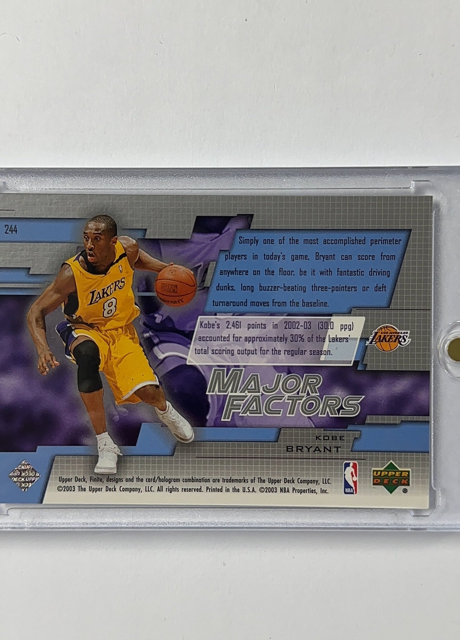 Kobe Bryant /1000 MVP Exclusives — back