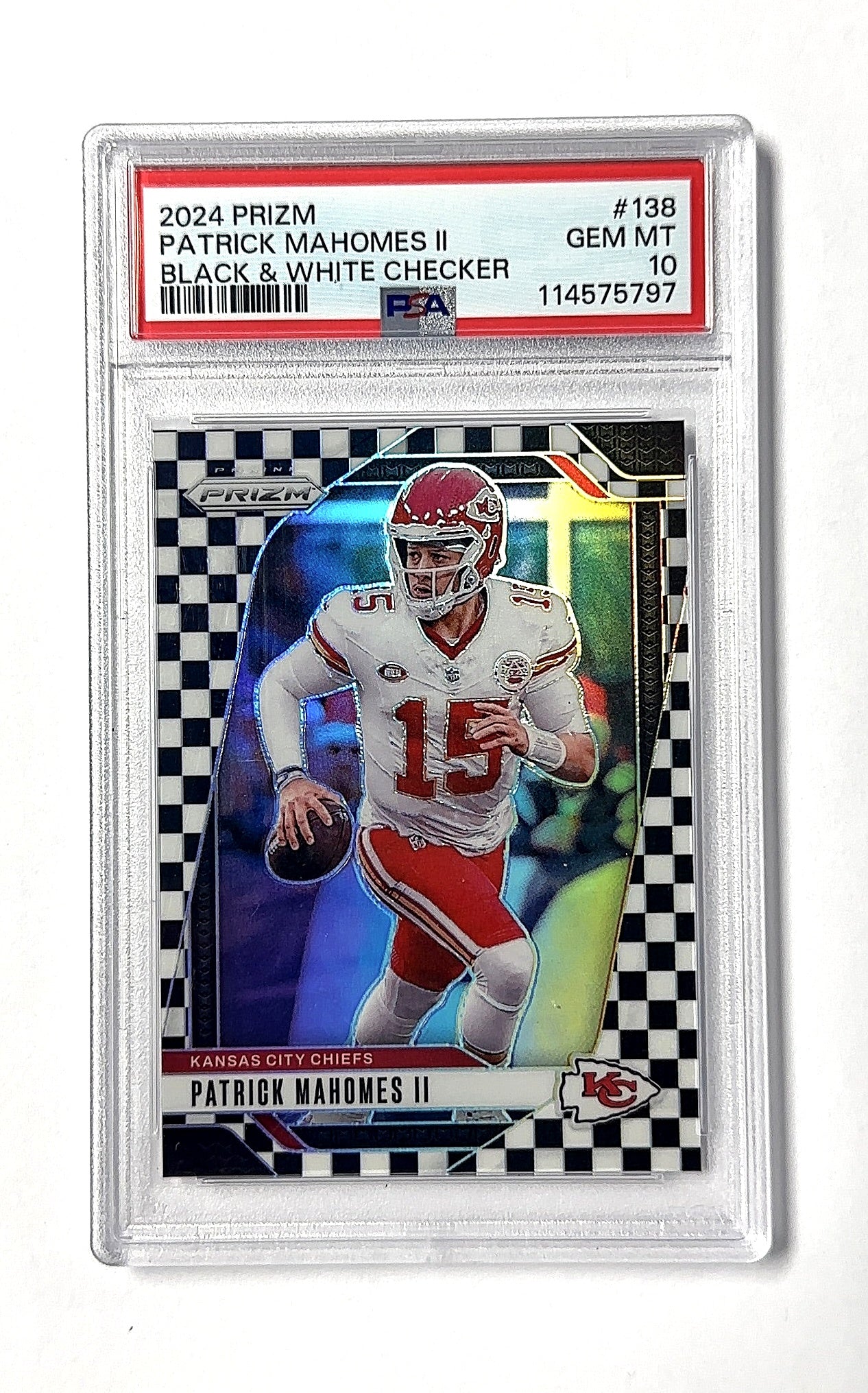 PSA GEM MT 10 Patrick Mahomes II Prizm — front