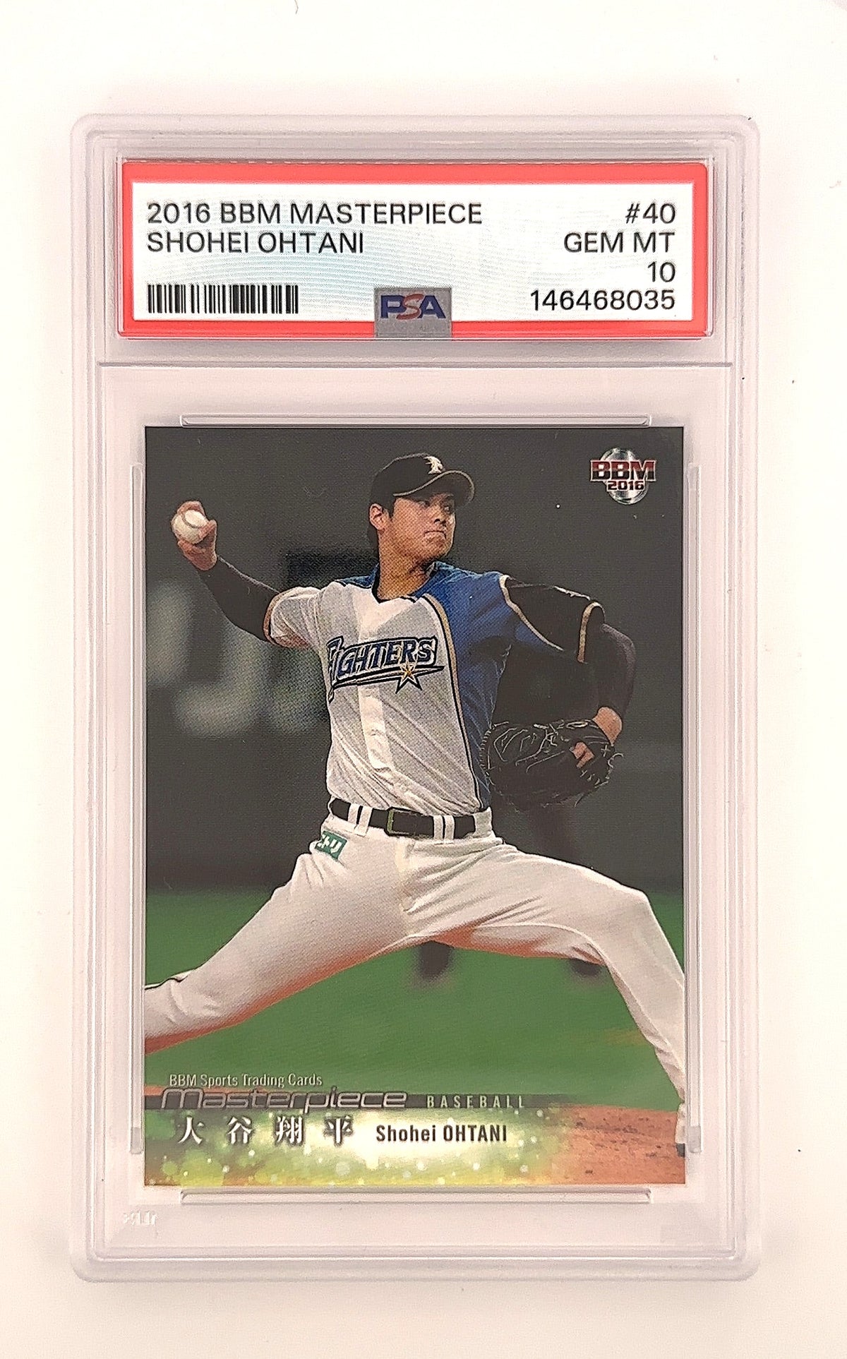 Shohei Ohtani 2016 BBM Masterpiece PSA GEM MT 10 — front