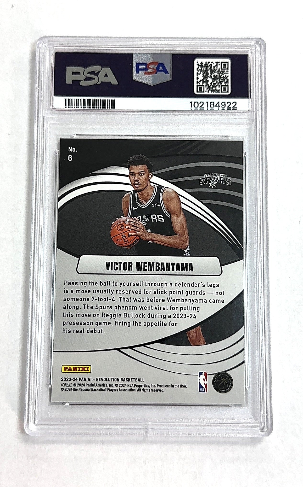 2023 Panini Revolution Supernova Victor Wembanyama [Levels] #6 RC PSA 9 — back