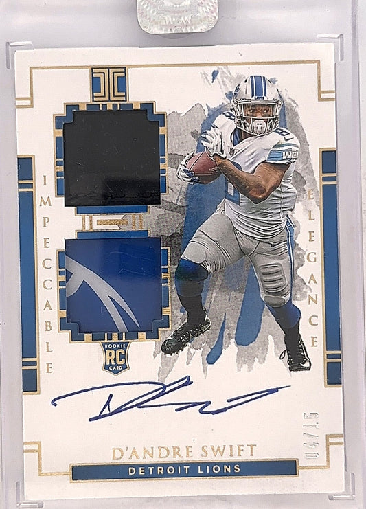 2020 Panini Impeccable D'Andre Swift [Helmet, Patch Autograph Glove] #109 — front