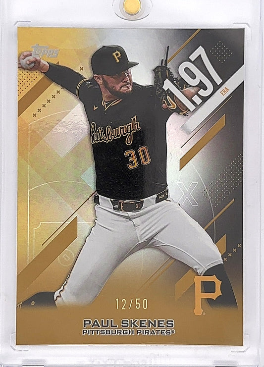 2026 Topps Series 2 Crooked Numbers Paul Skenes [Gold Foil] #CN-24 — front