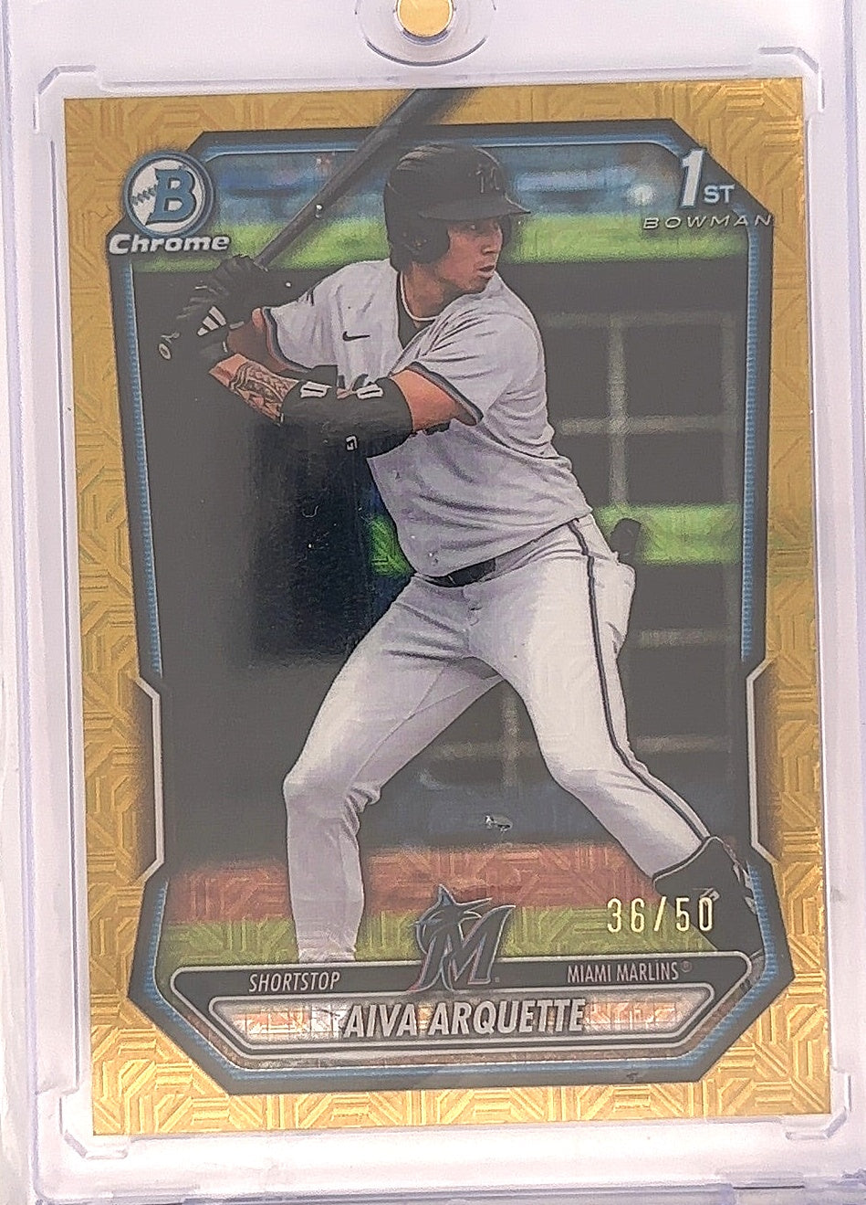 2026 Bowman Chrome Prospect Aiva Arquette [Gold Mojo Refractor] #BCP-40 — front