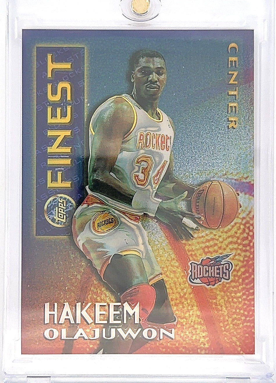 1995 Finest Mystery Hakeem Olajuwon [Borderless Refractor] #M21 — front