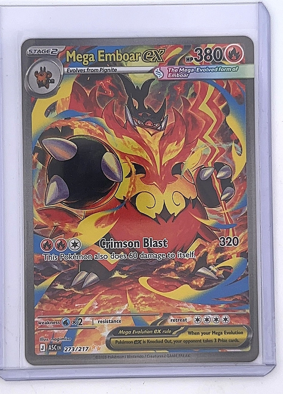 Mega Emboar ex - 273/217 #273/217 — front