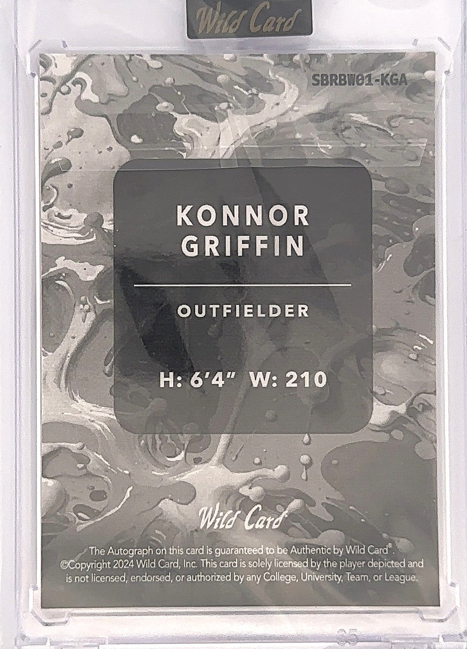 Konnor Griffin Splat Wild Card Auto 1/1 — back