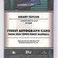 2026 Topps Finest Autograph Grant Taylor [Black Refractor] #FA-TA 08/10 — back