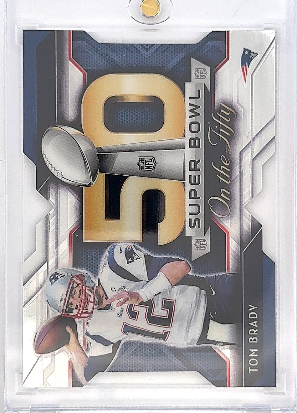 2015 Topps Chrome Super Bowl 50 Die-Cut Tom Brady #SBDC-TB — front