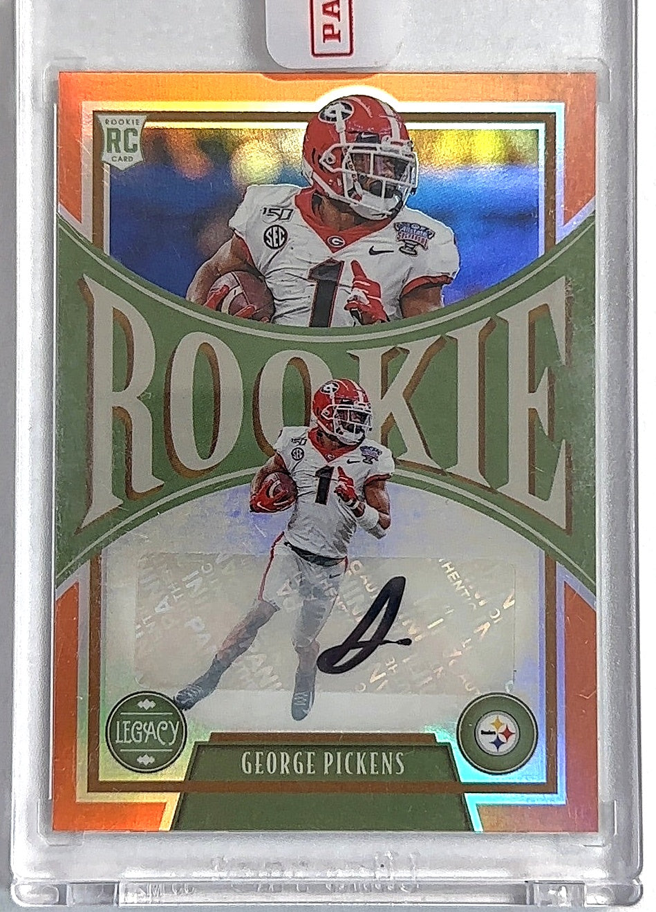 2022 Panini Legacy George Pickens [Premium Penmanship Orange] #157 — front