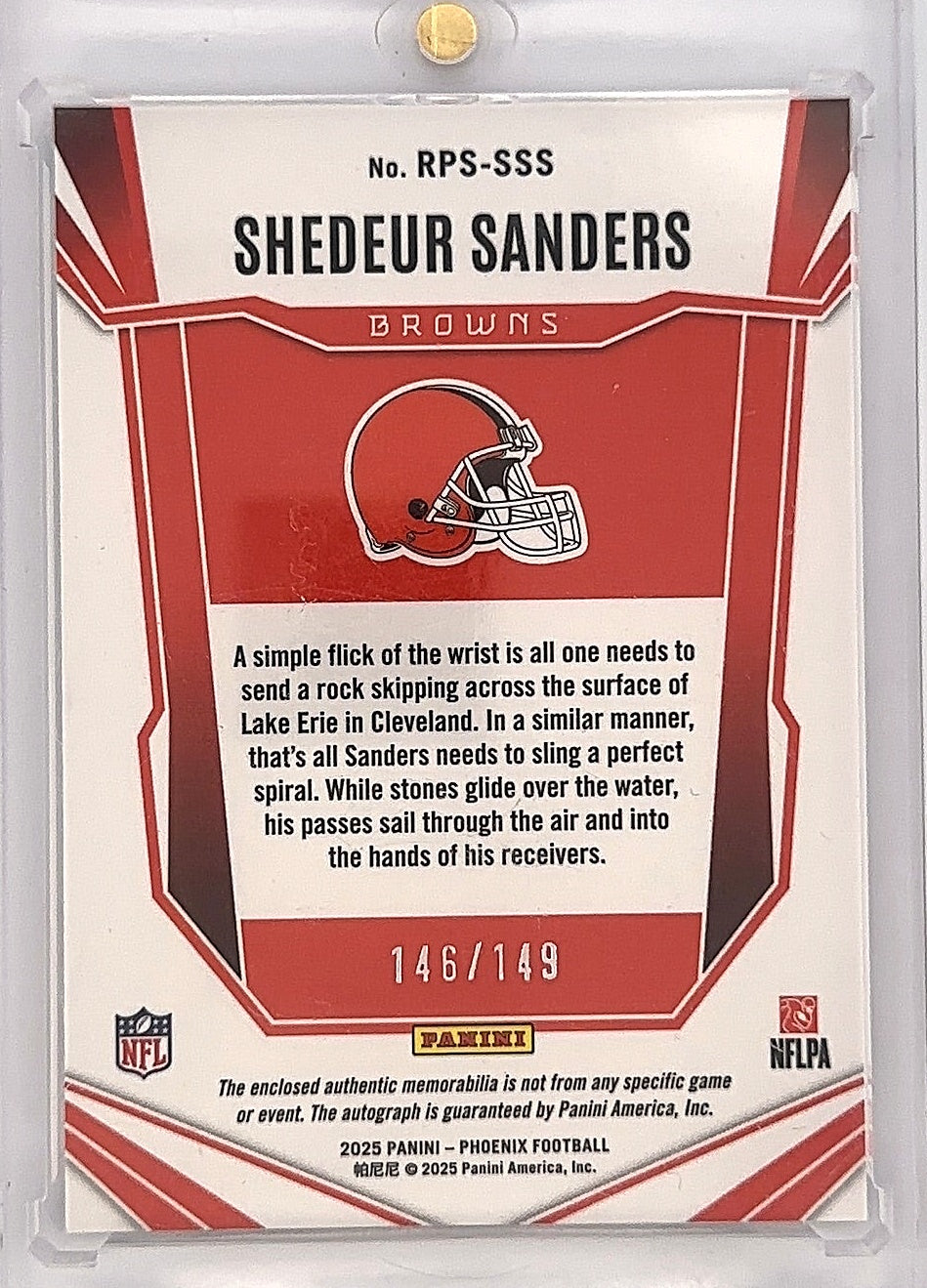 2025 Panini Phoenix Rookie Patch Autograph Shedeur Sanders [Silver] #RPS-SSS — back