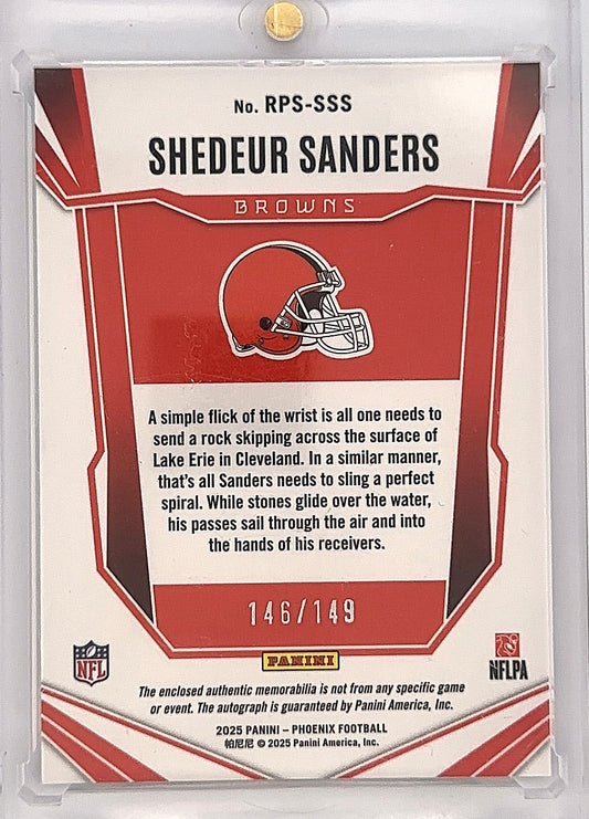2025 Panini Phoenix Rookie Patch Autograph Shedeur Sanders [Silver] #RPS-SSS — back