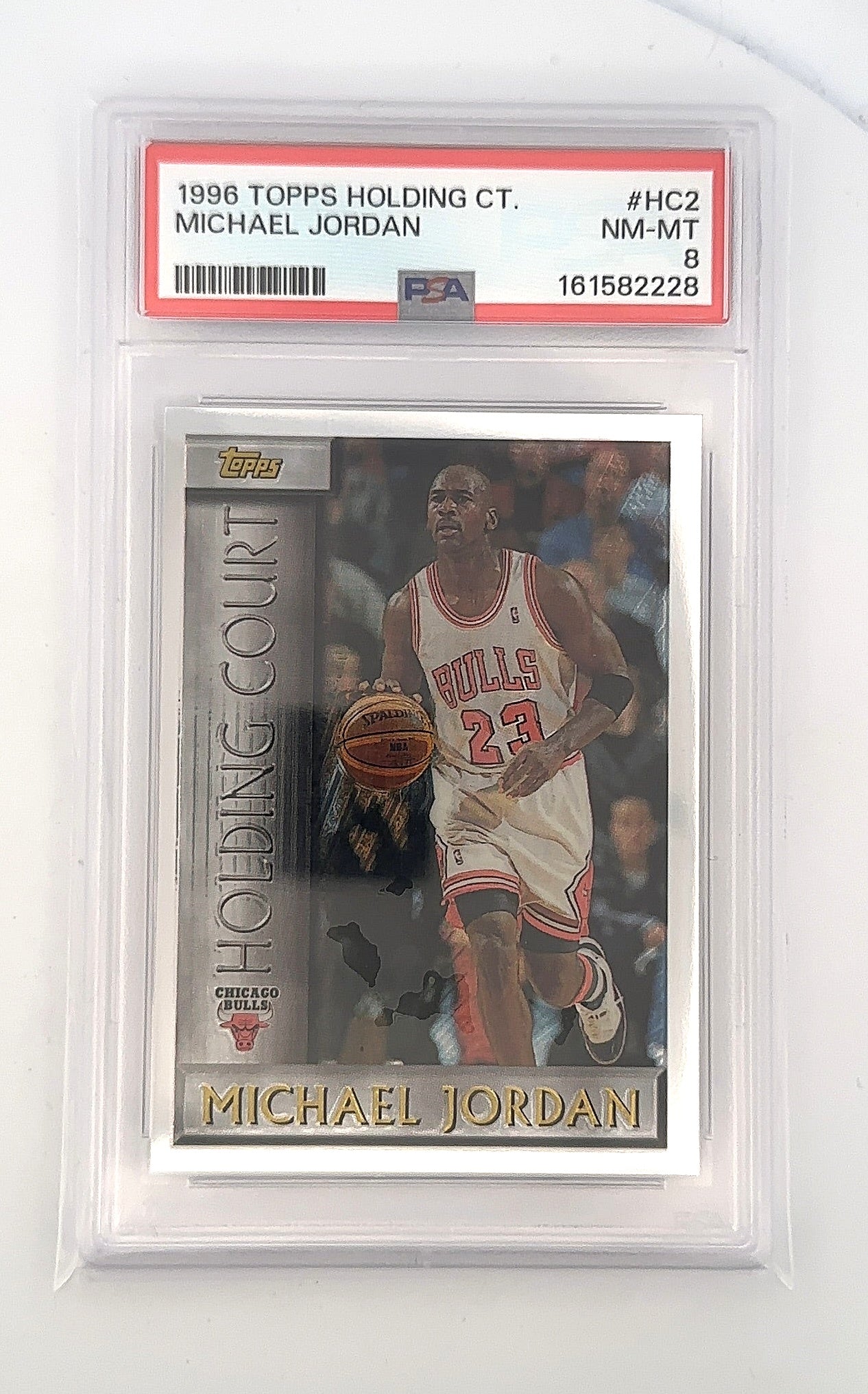 1996 Topps Holding Court Michael Jordan #HC2 PSA 8 — front