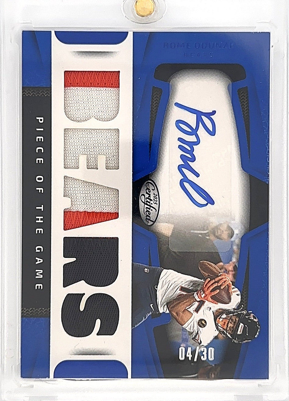 2025 Panini Certified Piece of the Game Signature Rome Odunze [Blue] #POGS-ROE — front