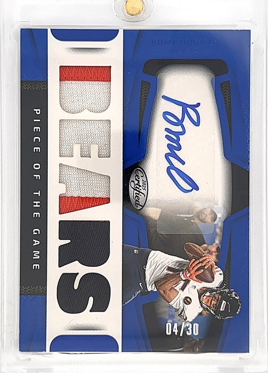 2025 Panini Certified Piece of the Game Signature Rome Odunze [Blue] #POGS-ROE — front