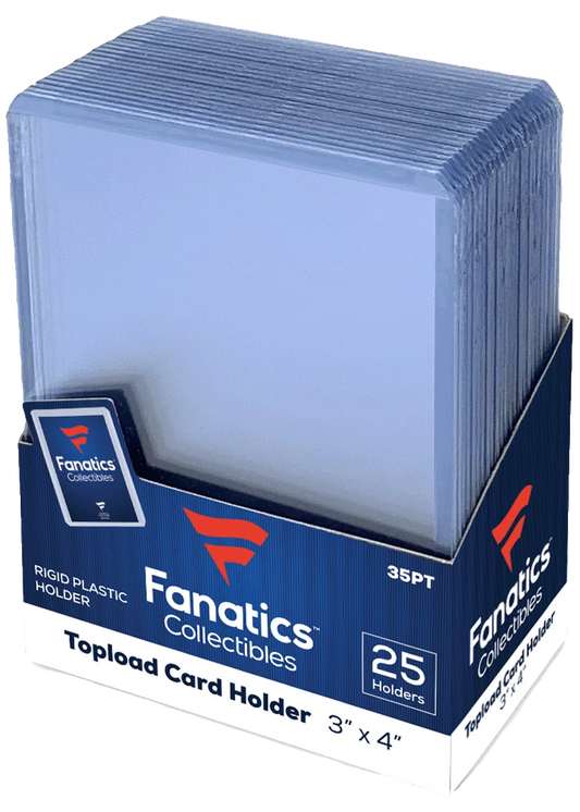 Fanatics 35pt 3" x 4" Top Loader - 40 Box Case - 1000 Top Loaders