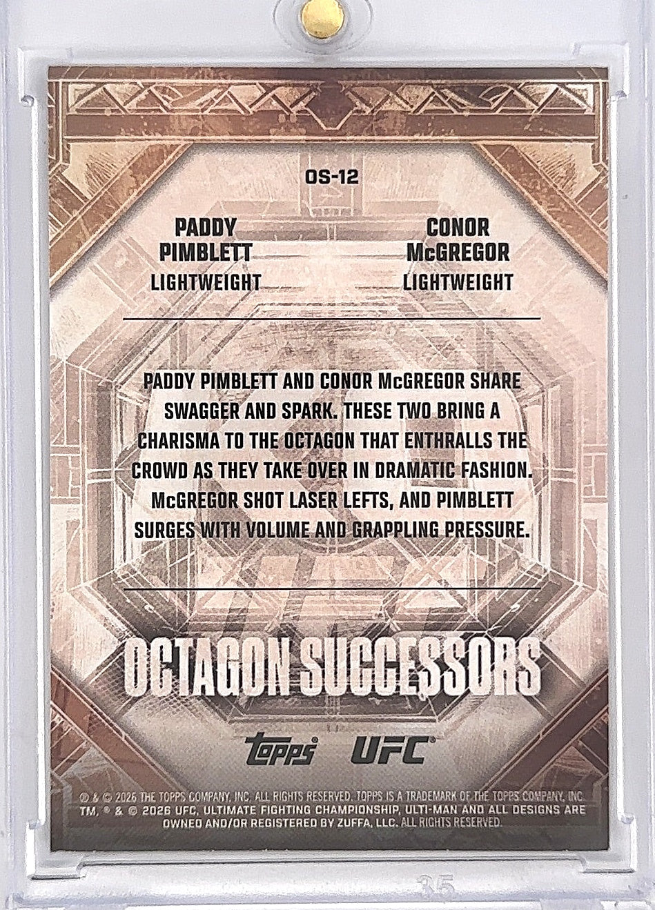 2026 Pimblett/Mcgregor Topps UFC Knockout /25 — back