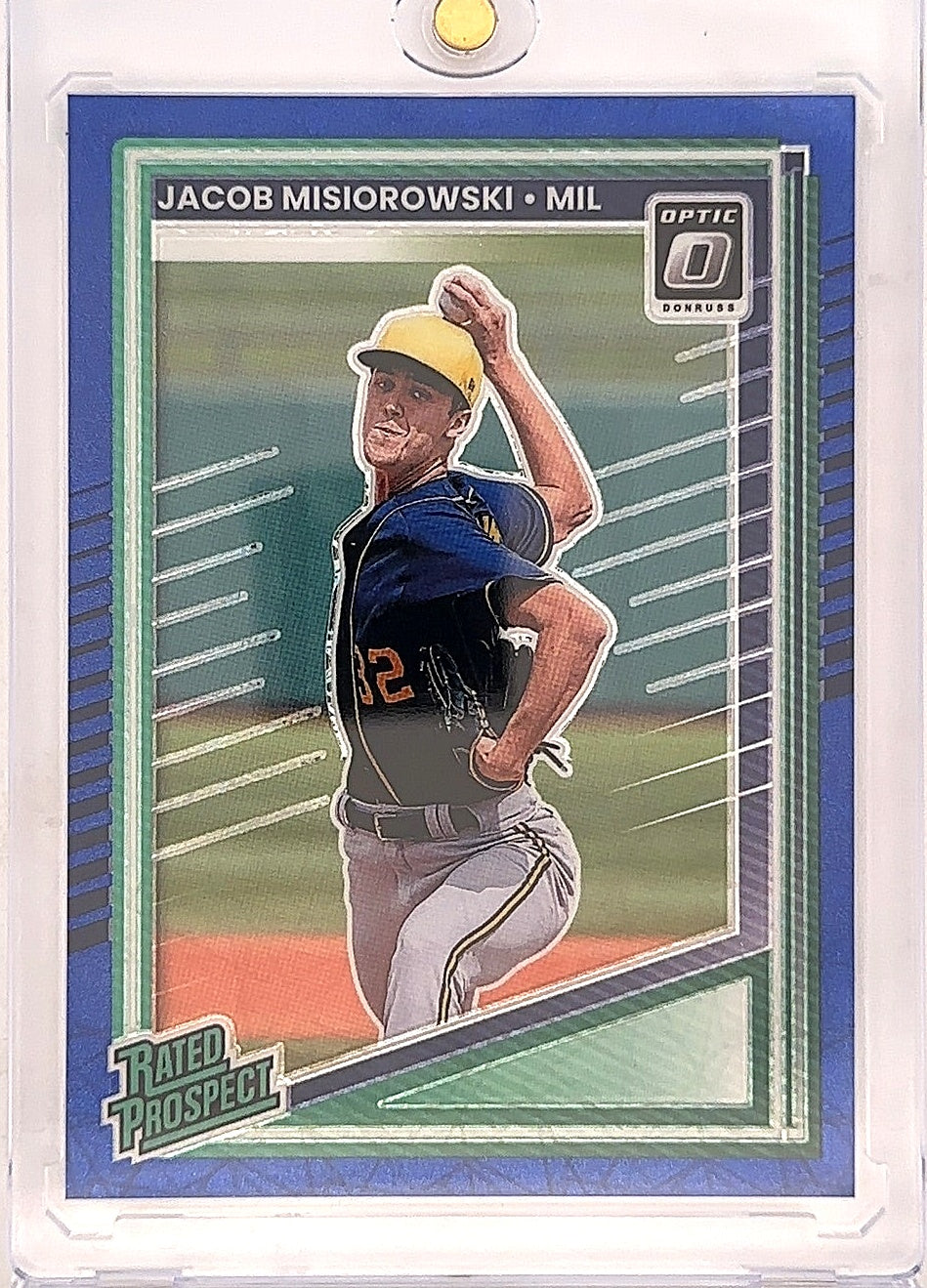 2025 Panini Donruss Jacob Misiorowski [Blue Velocity Optic] #128 — front
