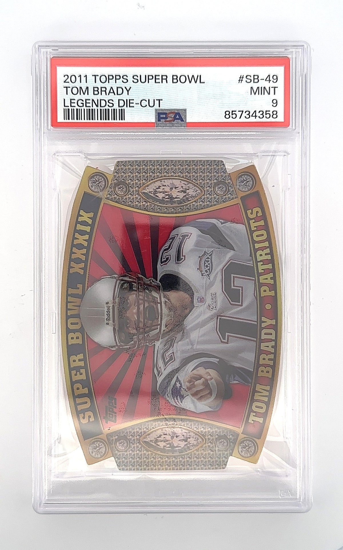 2011 Topps Super Bowl Legends Die Cut Tom Brady #SB-49 PSA 9 — front