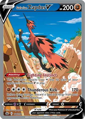 Galarian Zapdos V (Alternate Full Art) #174/198 — stock