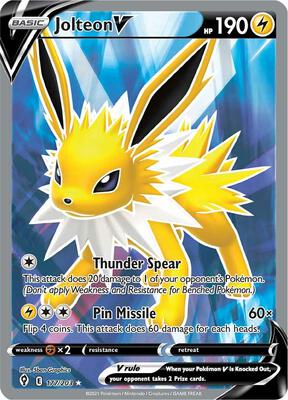 Jolteon V (Full Art) SWSH07: Evolving Skies #177/203 — stock