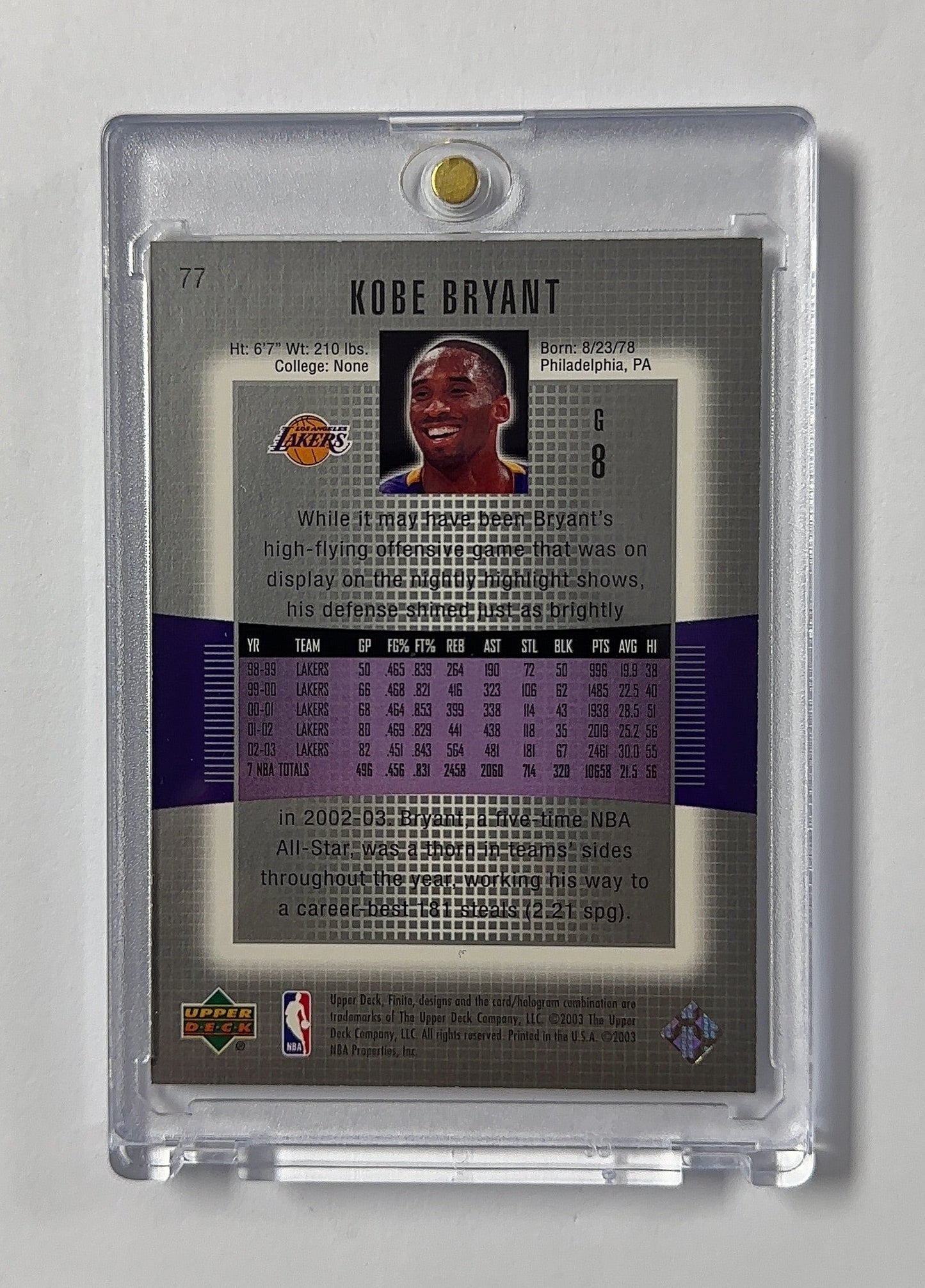 Kobe Bryant Finite — back