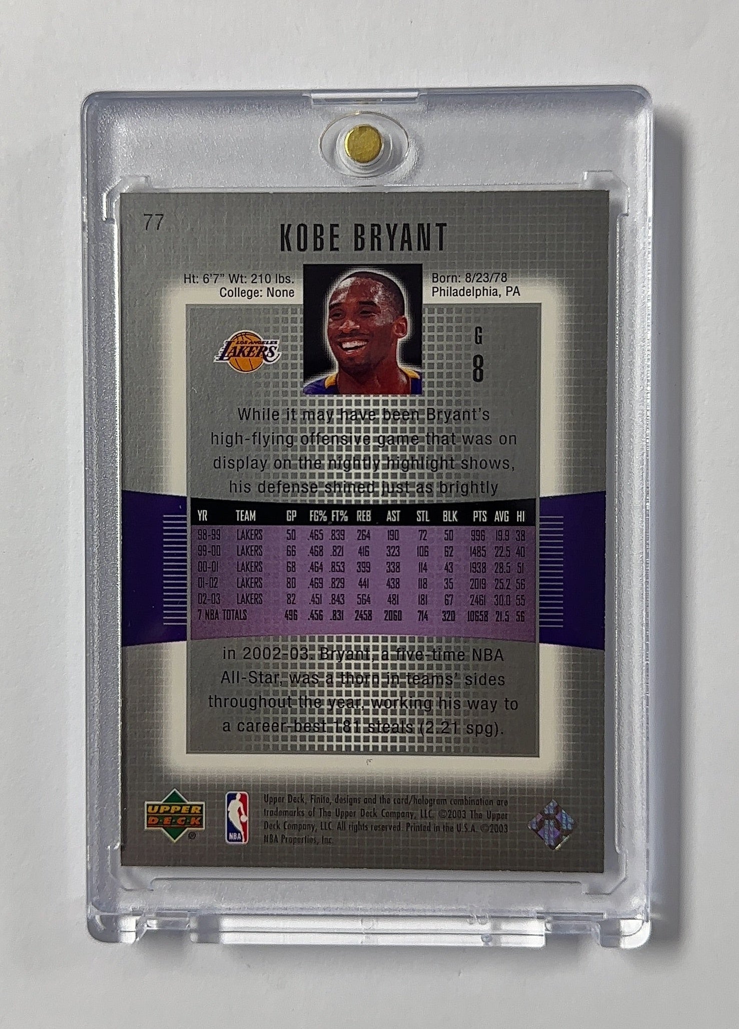 Kobe Bryant Finite — back