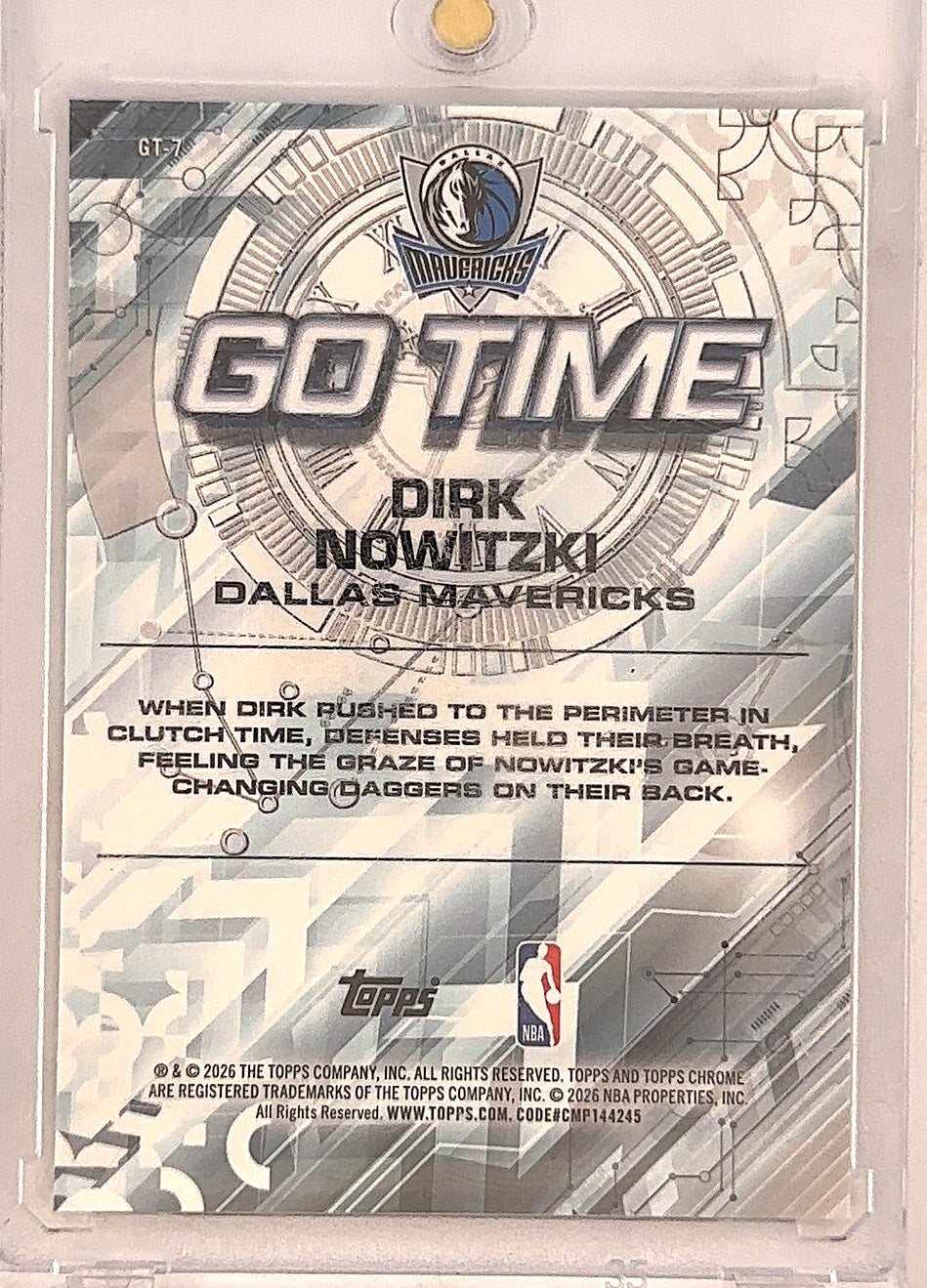 2025 Topps Chrome Update Go Time Dirk Nowitzki [Gold] #GT-7 — back