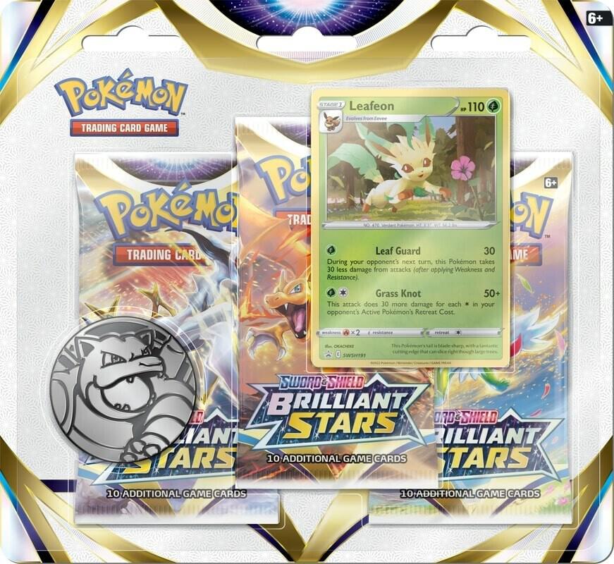 Brilliant Stars 3 Pack Blister [Leafeon] - SWSH09: Brilliant Stars (SWSH09)