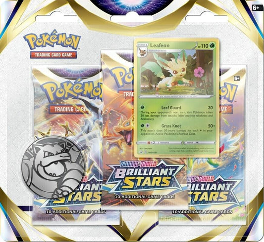 Brilliant Stars 3 Pack Blister [Leafeon] - SWSH09: Brilliant Stars (SWSH09)