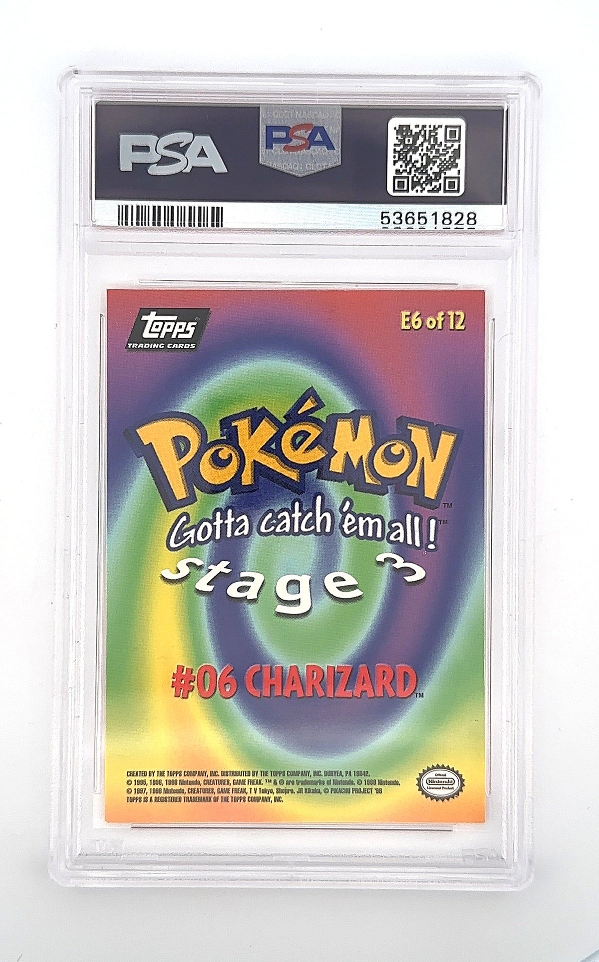 1999 Topps Charizard #6 PSA MINT 9 — back