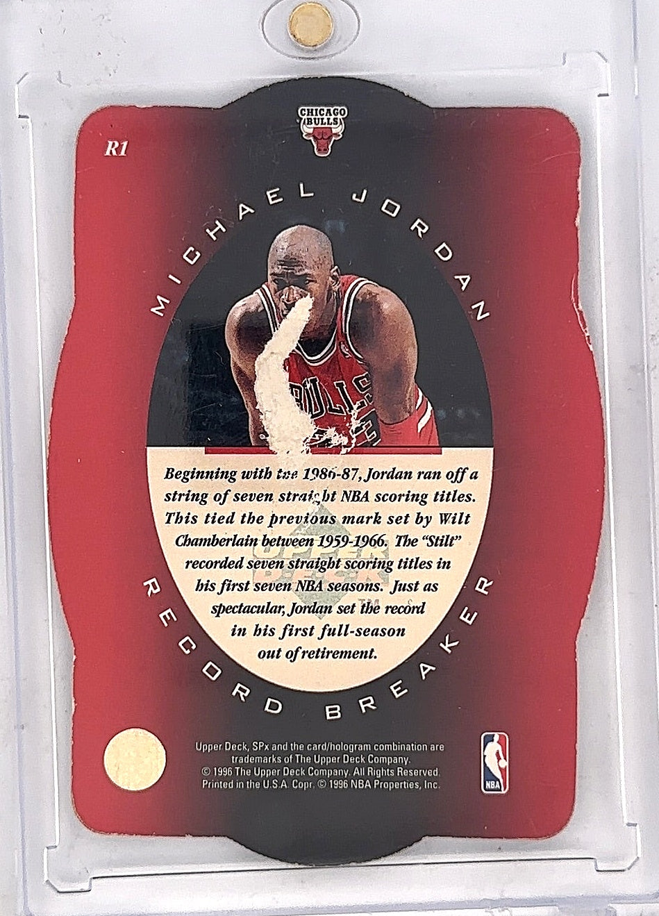 Michael Jordan Record Breaker Upper Deck — back