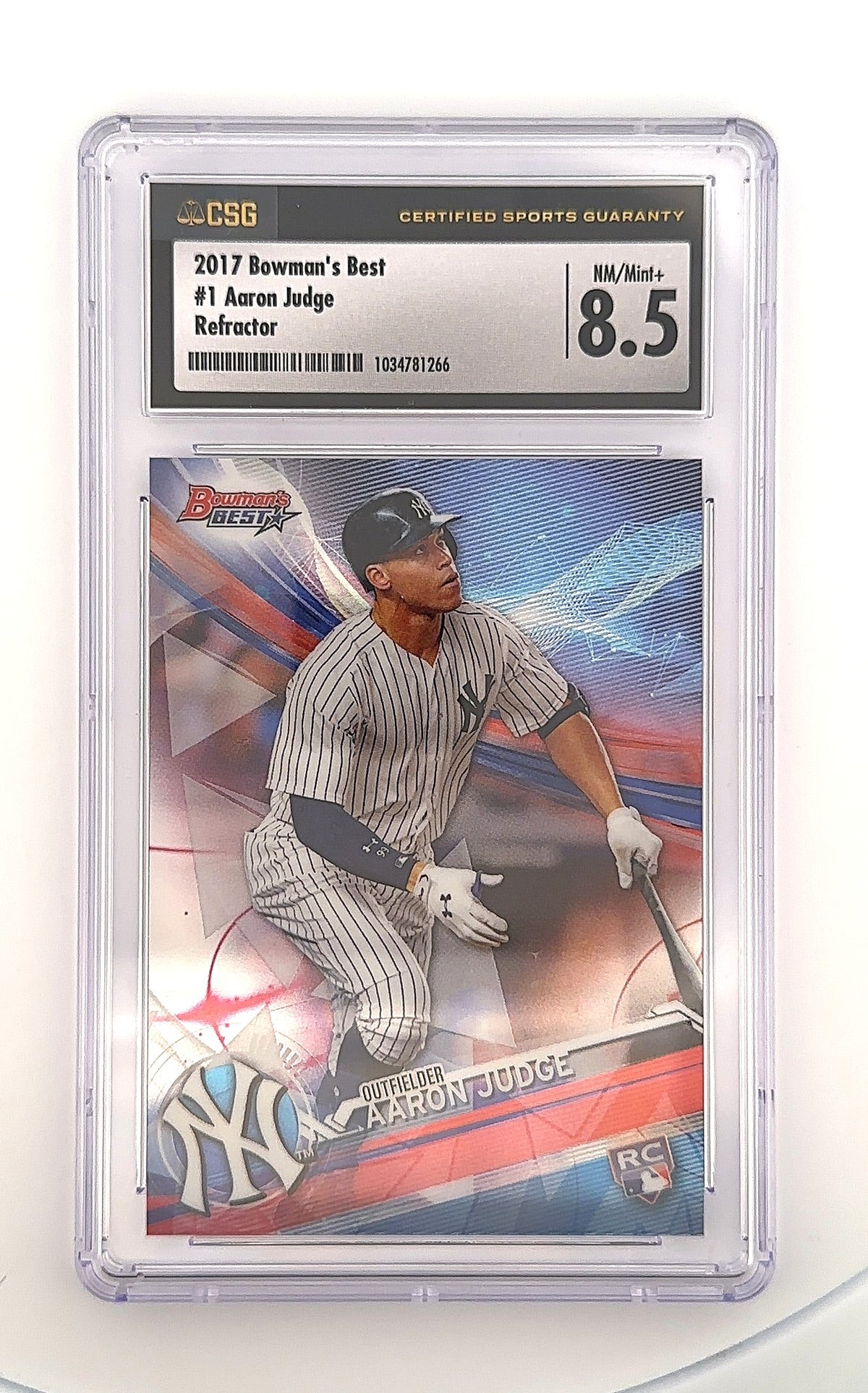 2017 Bowman's Best Aaron Judge #1 CSG 8.5 — front