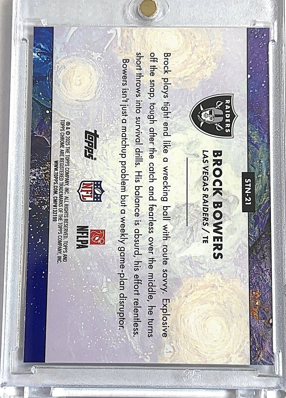 2025 Topps Cosmic Chrome Stars in the Night Brock Bowers #STN-21 — back