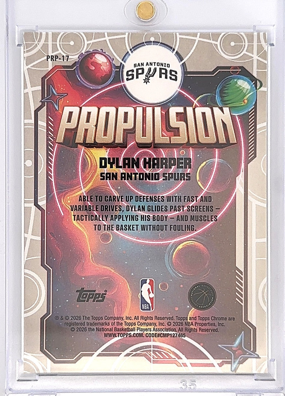 2025 Topps Cosmic Chrome Propulsion Dylan Harper #PRP-17 — back