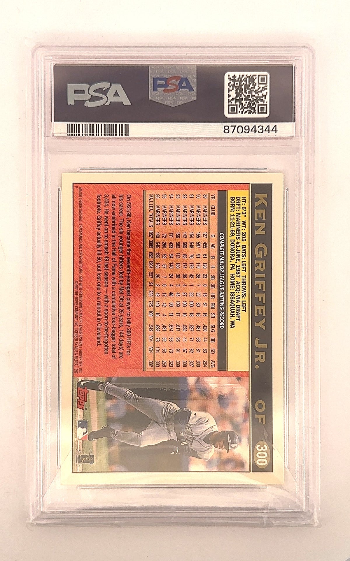 1997 Topps Ken Griffey Jr. #300 PSA 9 — back