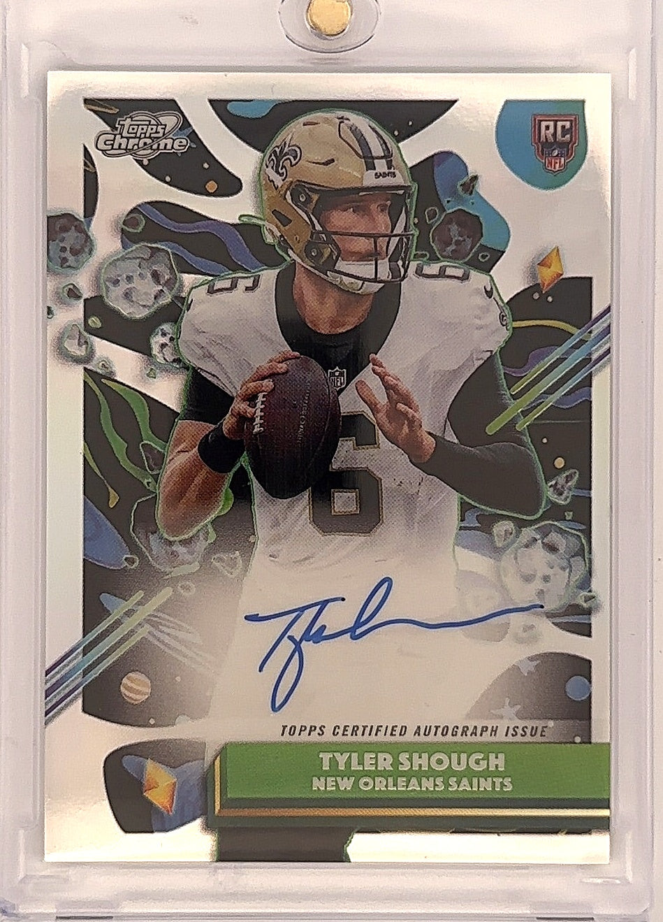 2025 Tyler Shough Topps Chrome Cosmic Refractor Auto [CCA-TS] — front