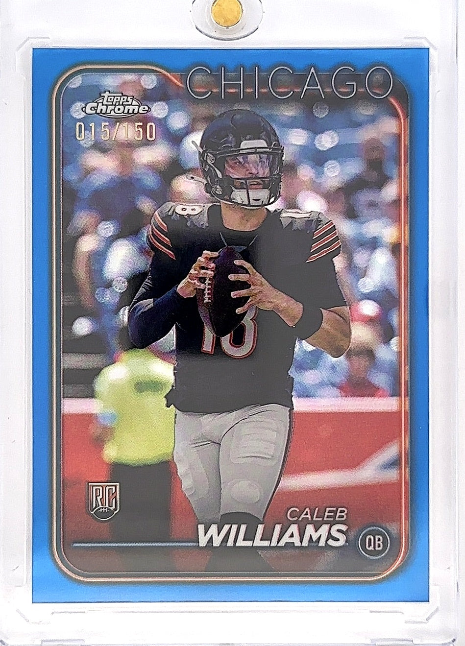2024 Topps Chrome Caleb Williams [Blue Refractor] #202 015/150 — front