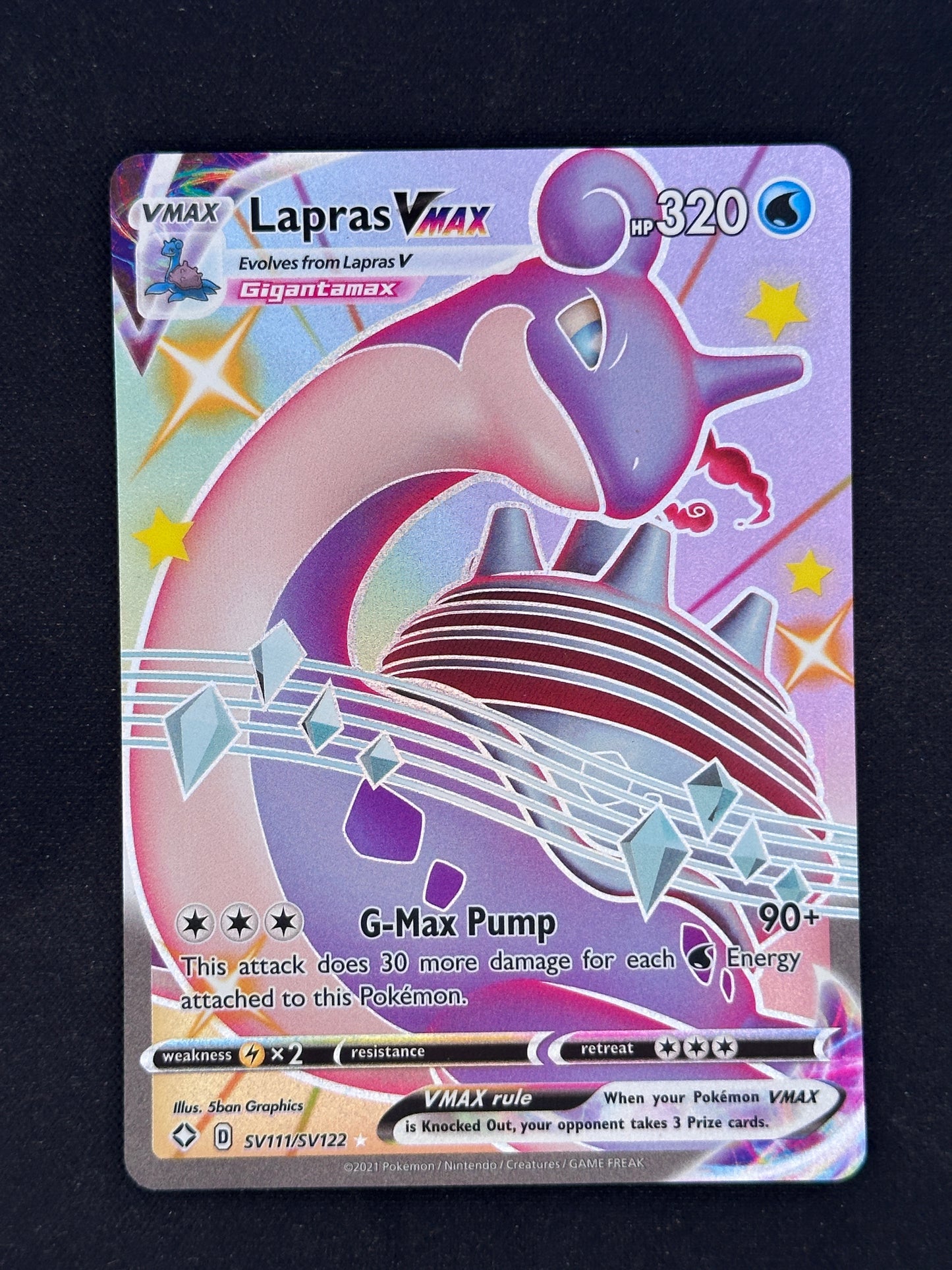 Lapras VMAX Shining Fates: Shiny Vault #SV111/SV122 — front