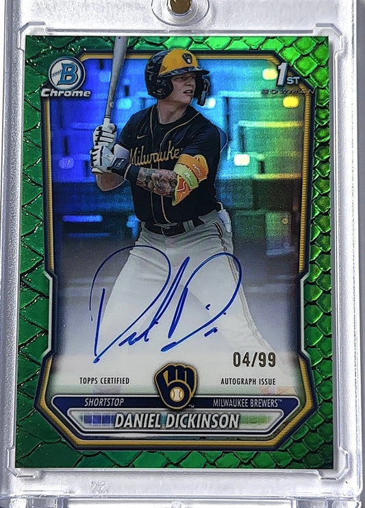 2026 Bowman Chrome Prospect Autograph Daniel Dickinson [Green Reptilian Refractor] #CPA-DD AUTO — front