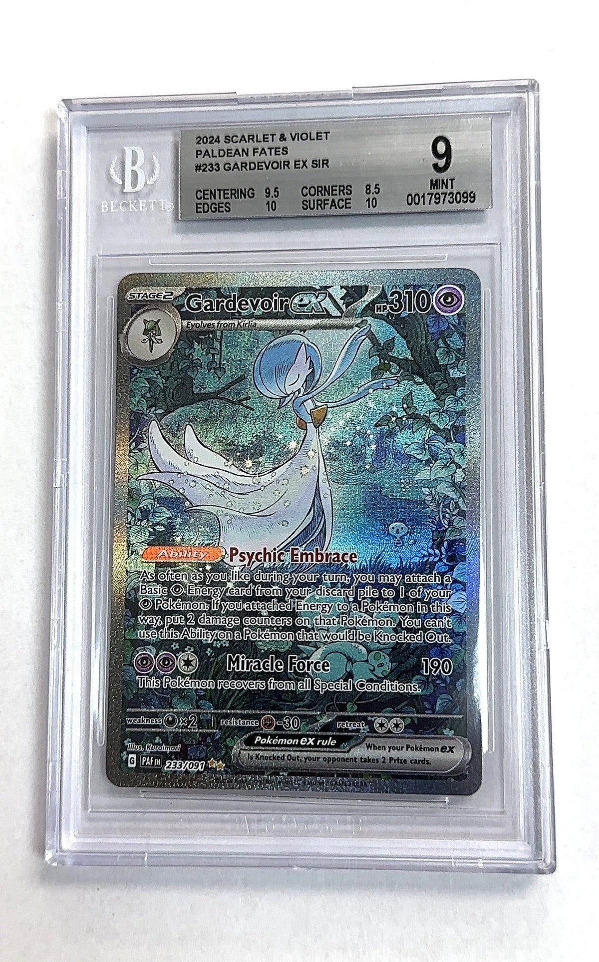 Gardevoir ex - 233/091 #233/091 BGS MINT 9 — front