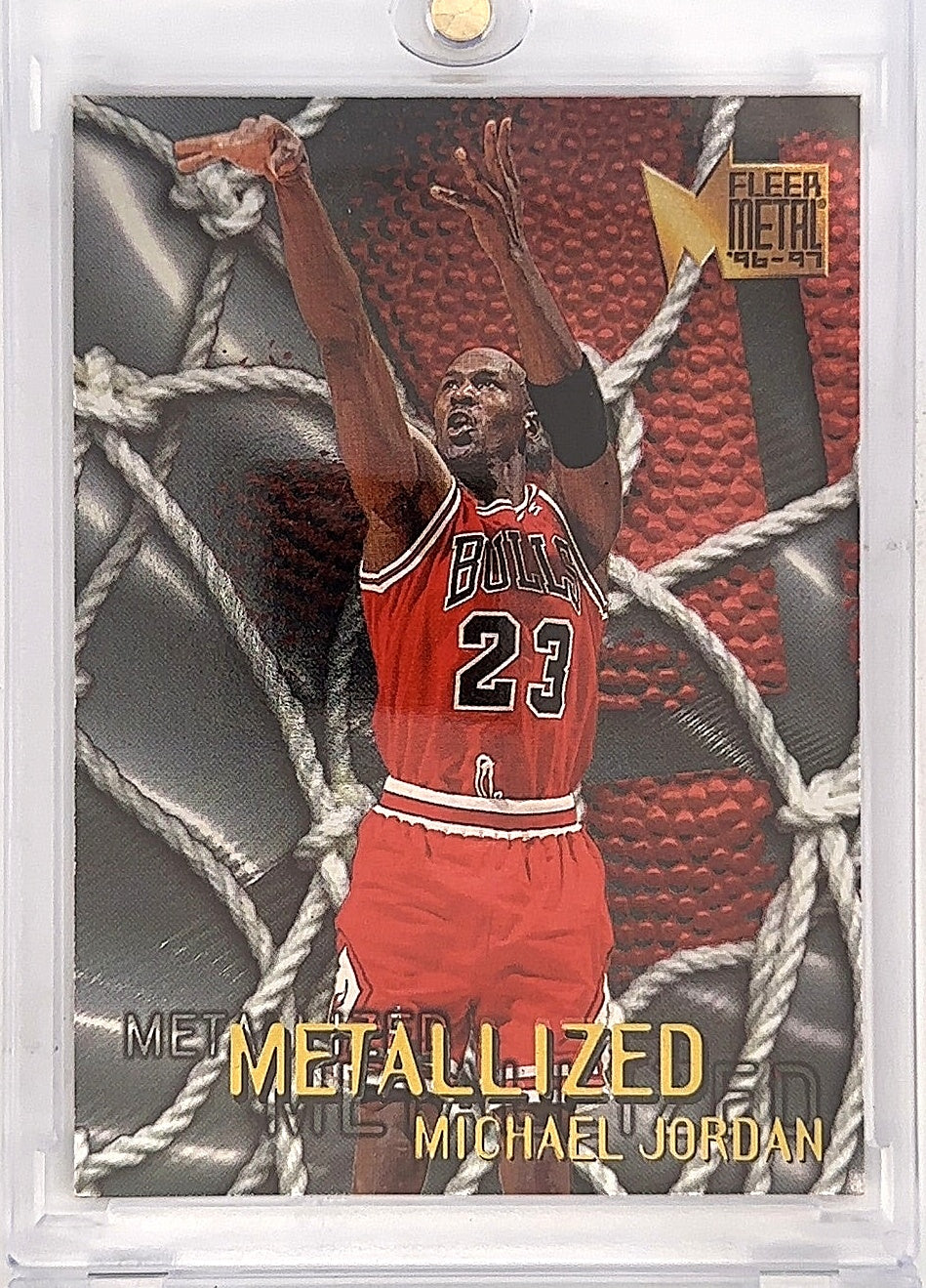 1996 Fleer Metal Michael Jordan [Metallized] #128 — front