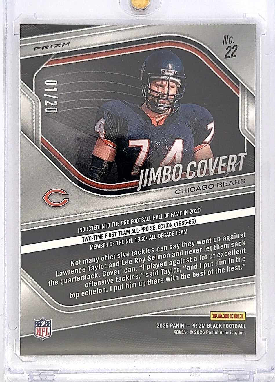 2025 Panini Prizm Black Jimbo Covert [Cherry Blossom] #22 01/20 — back