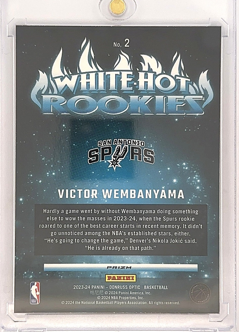 2023 Donruss Optic White Hot Rookies Victor Wembanyama  [Holo] #2 — back