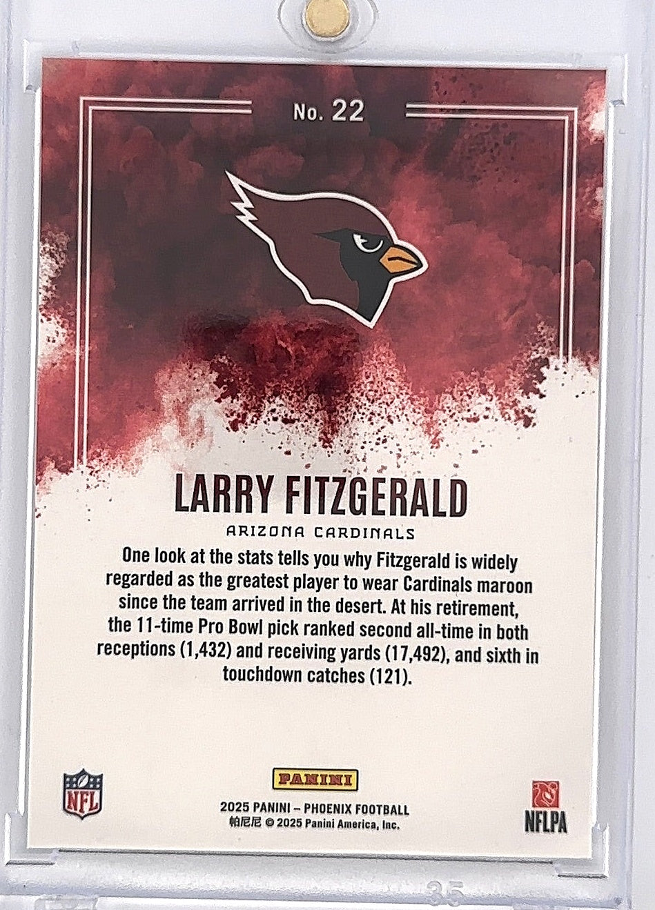 2025 Panini Phoenix Color Blast Larry Fitzgerald #22 — back