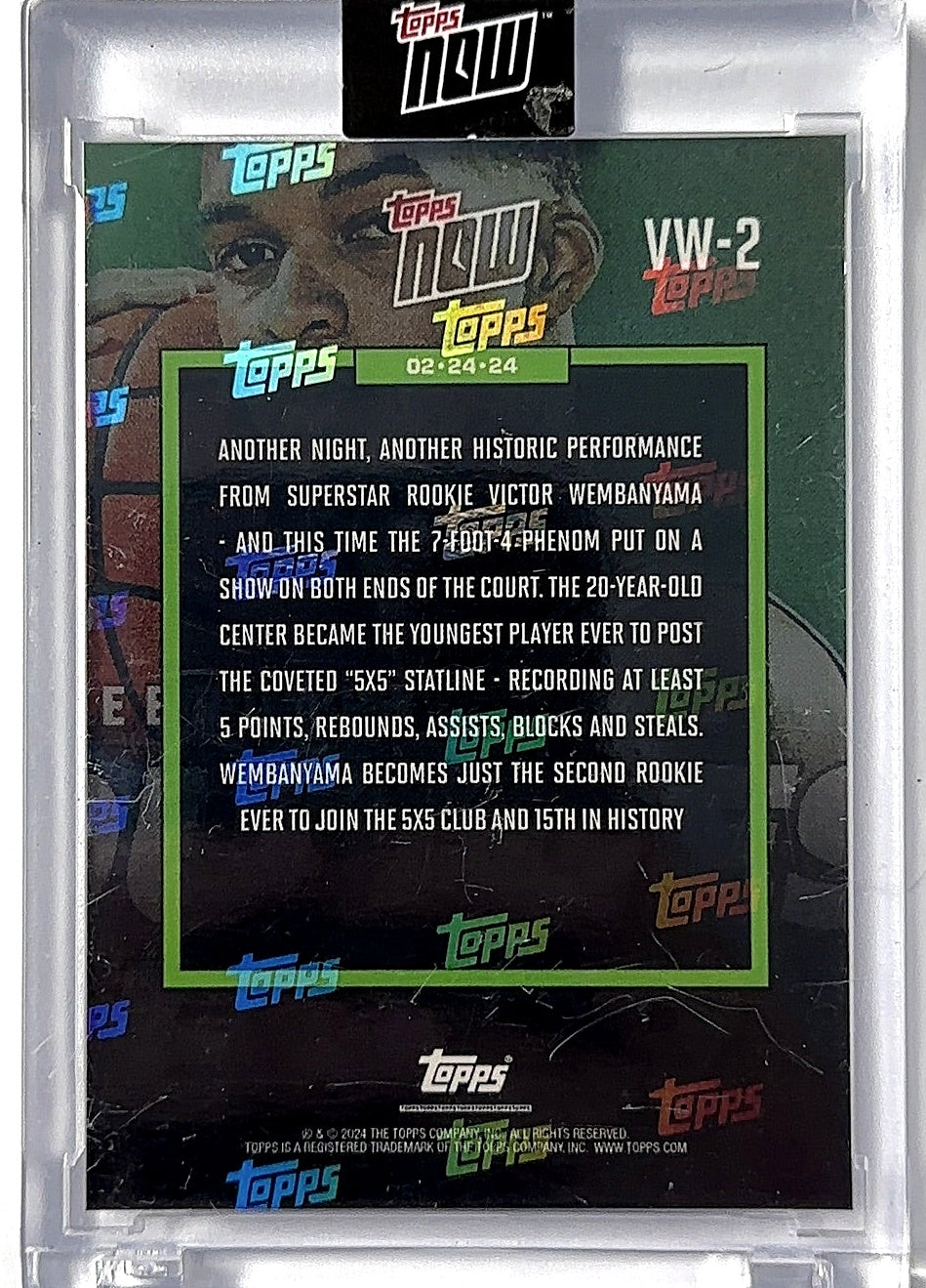 2024 Topps Now Victor Wembanyama #VW-2 — back