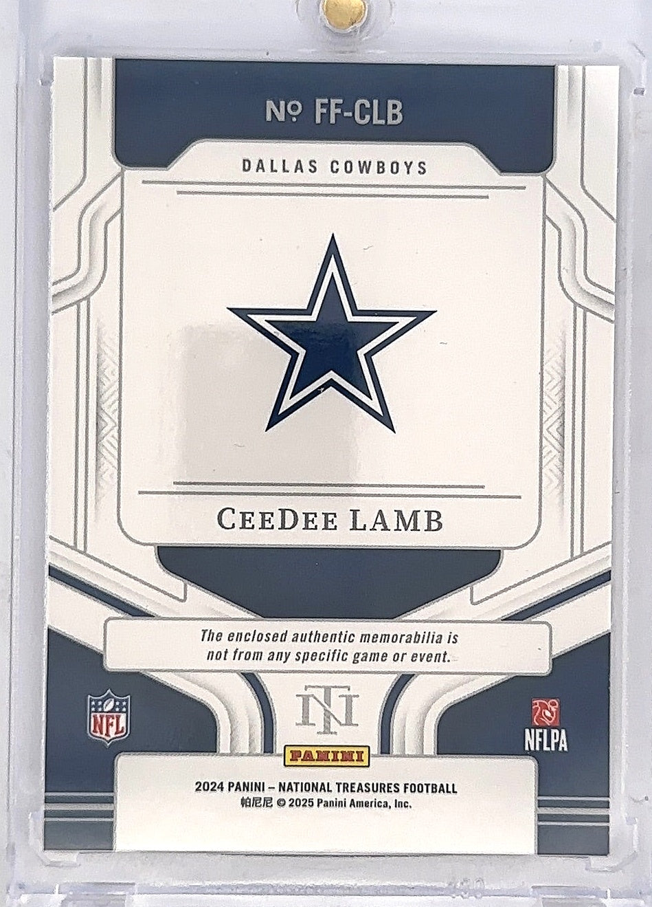 CeeDee Lamb Framed Fabrics 05/10 — back